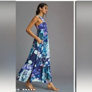 Anthropologie Maeve One-Shoulder Maxi Dress Size M